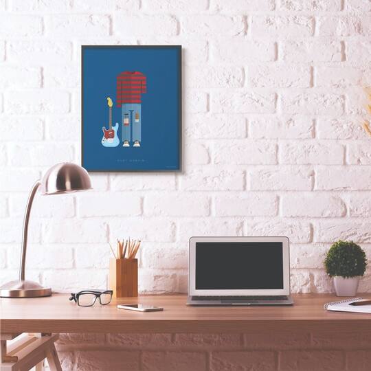 Stupell Industries Kurt Cobain Minimalist Illustration Black Framed Wall Art